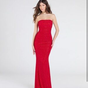Windsor Red Strapless Maxi Dress